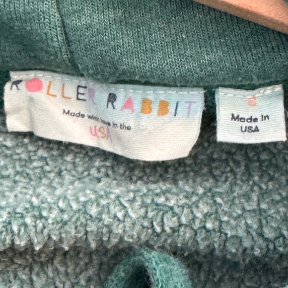 Roller Rabbit Après Ski Club Hoodie Sweatshirt Green Est. 2003 Pullover Small - Picture 6 of 6
